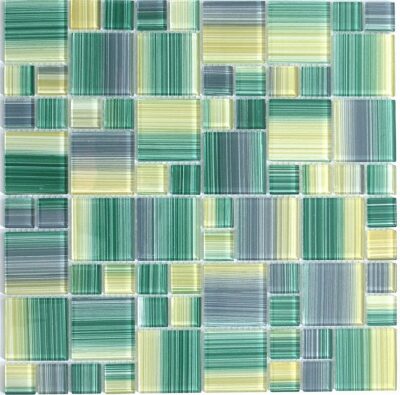 Зелено серая мозаика из стекла D4205