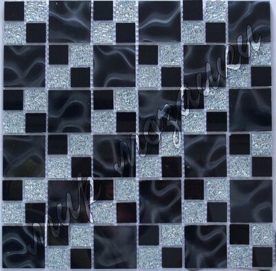 Черная мозаика из стекла JY006
