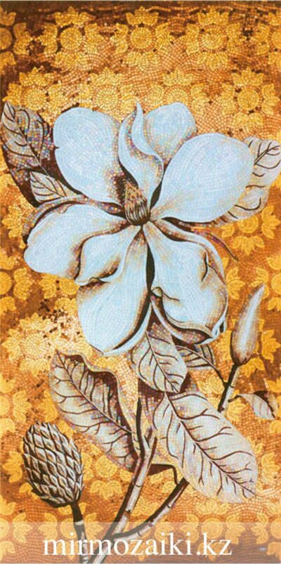 Стеклянное панно золотой цветок