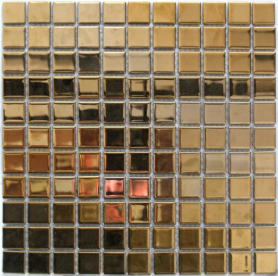 Мозаика из стекла с зеркальным эффектом Стеклянная мозаика цвет золото Y002