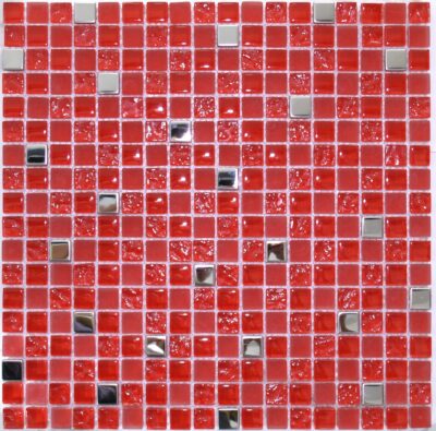 Красная мозаика из стекла 107 15 мозаики из стекла и металла