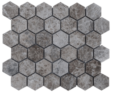 Темно-Серая шестиугольная мозаика из камня TL306
