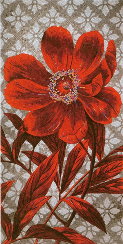 Художественное панно из мозаики Sicis red flower