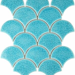 Голубая керамическая плитка чешуя ХL9501
