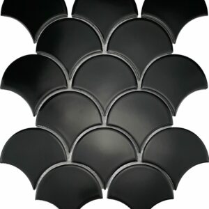 Черная керамическая мозаика чешуя Х8520 Mirmozaiki.Kz