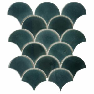 Мозаика - плитка из керамики Темно серая керамическая мозаика чешуя ХL8507 Mirmozaiki.Kz