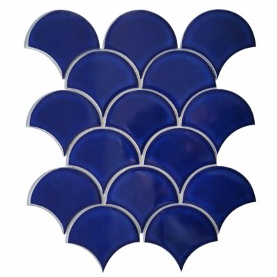 Темно синяя керамическая мозаика чешуя ХL8506 Mirmozaiki.Kz