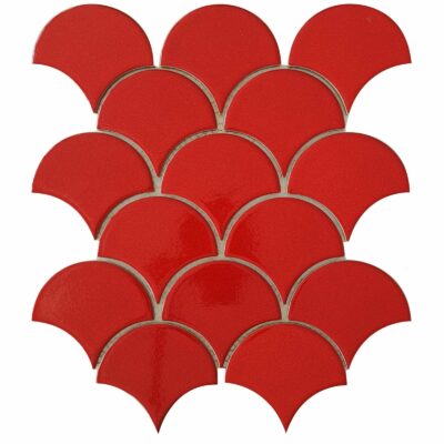 Красная керамическая мозаика чешуя ХL8505 Mirmozaiki.Kz