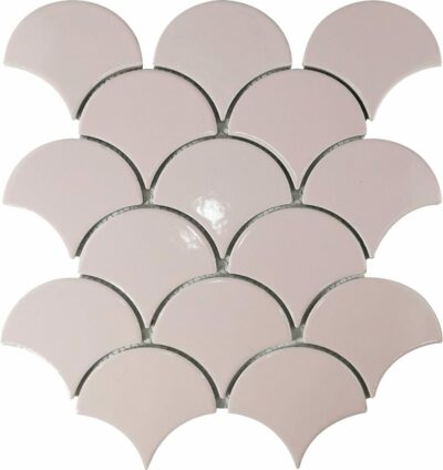 Светло розовая керамическая мозаика чешуя Х8517 Mirmozaiki.Kz