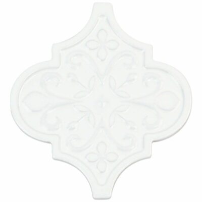 Белая плитка мозаика арабеска из керамогранита Mirmozaiki.Kz 3