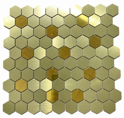 Мозаика шестигранная из металла RMF602 микс глянца и мата соты шестигранник mirmozaiki.kz Мир Мозаики