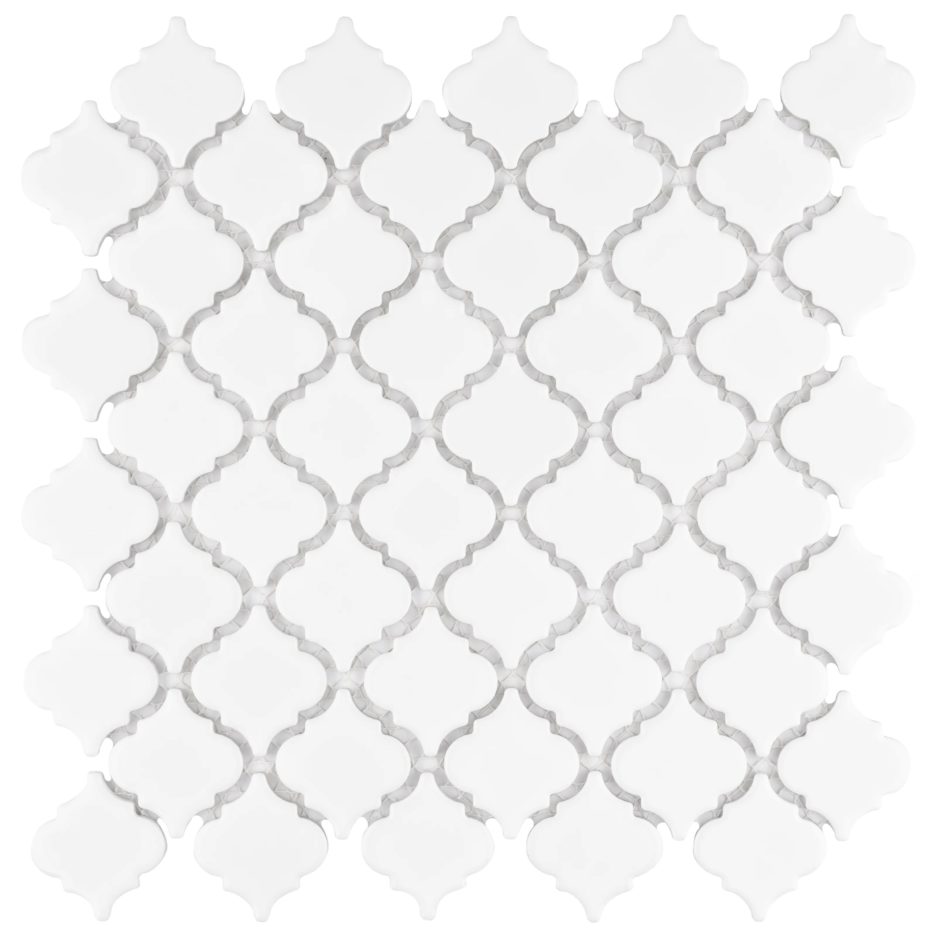 Арабеска белая керамическая мозаика