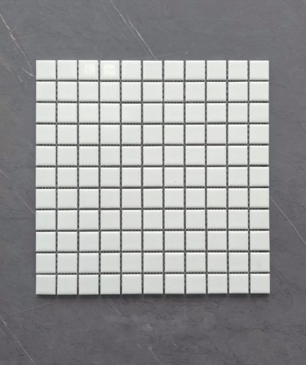 Пикси белая керамическая мозаика 25х25