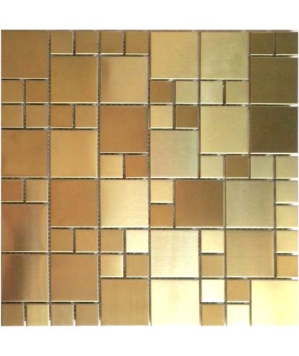 Золотая мозаика из металла микс квадрат
